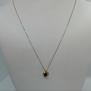 14kt GOLD RUBY NECKLACE w/ Diamonds
